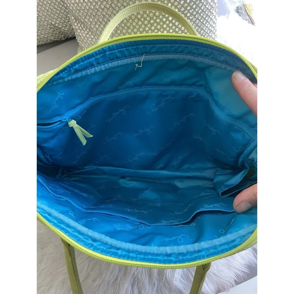 Vera Bradley Commuter Laptop Case Bag Shoulder Strap Key Lime Microfiber Large